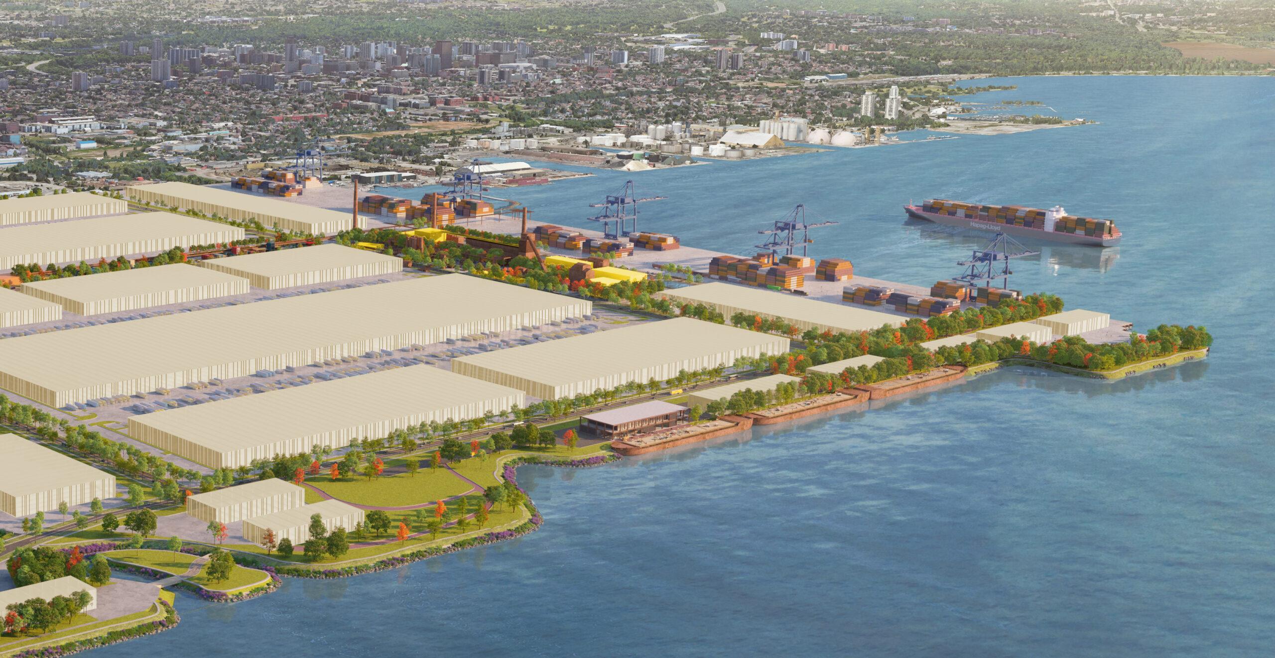 Rendering of what Steelport could look like, as viewed from Hamilton Harbour