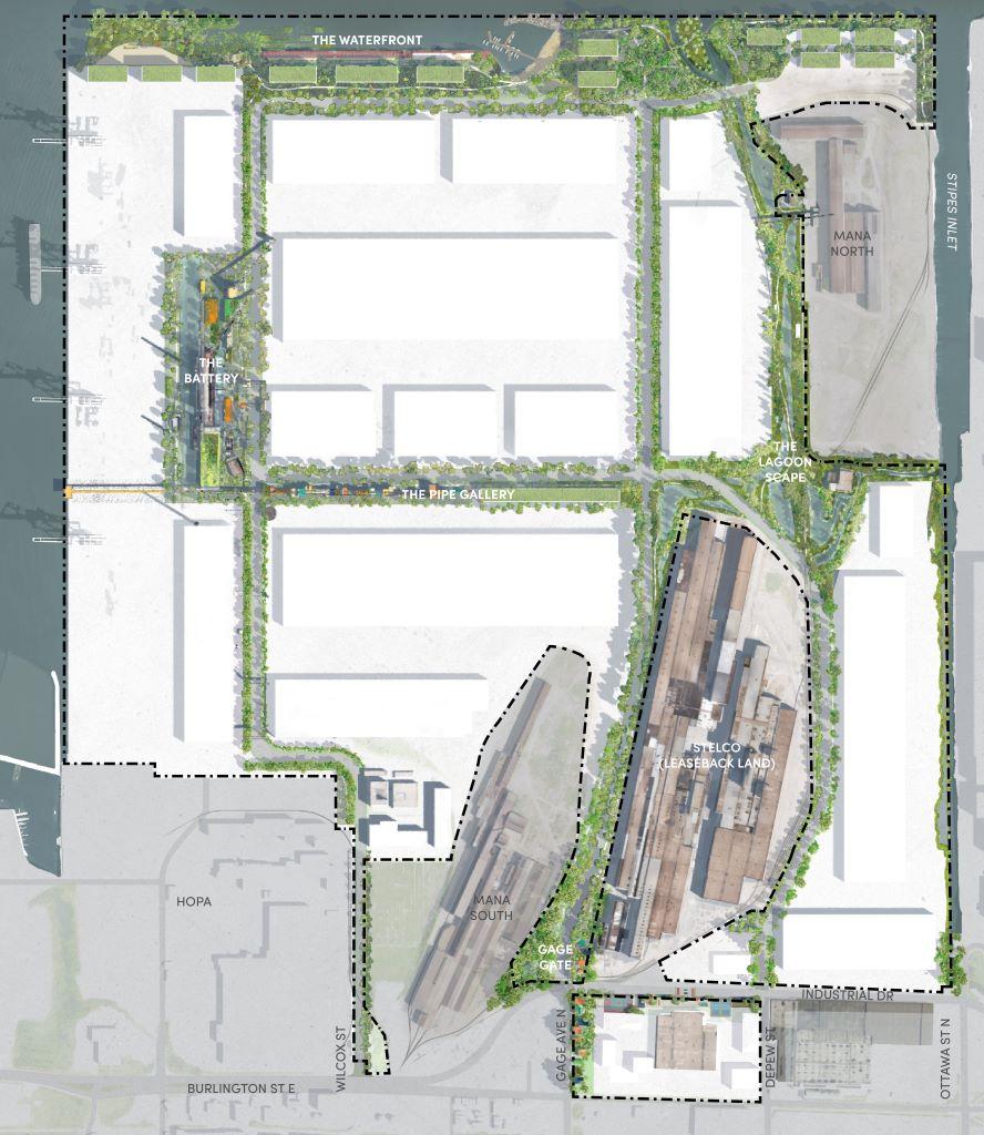 Aerial schematic rendering of what the Steelport site could look like