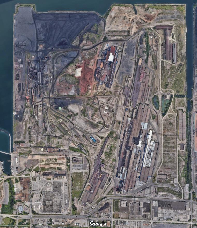 Aerial satellite image of the Steelport site today